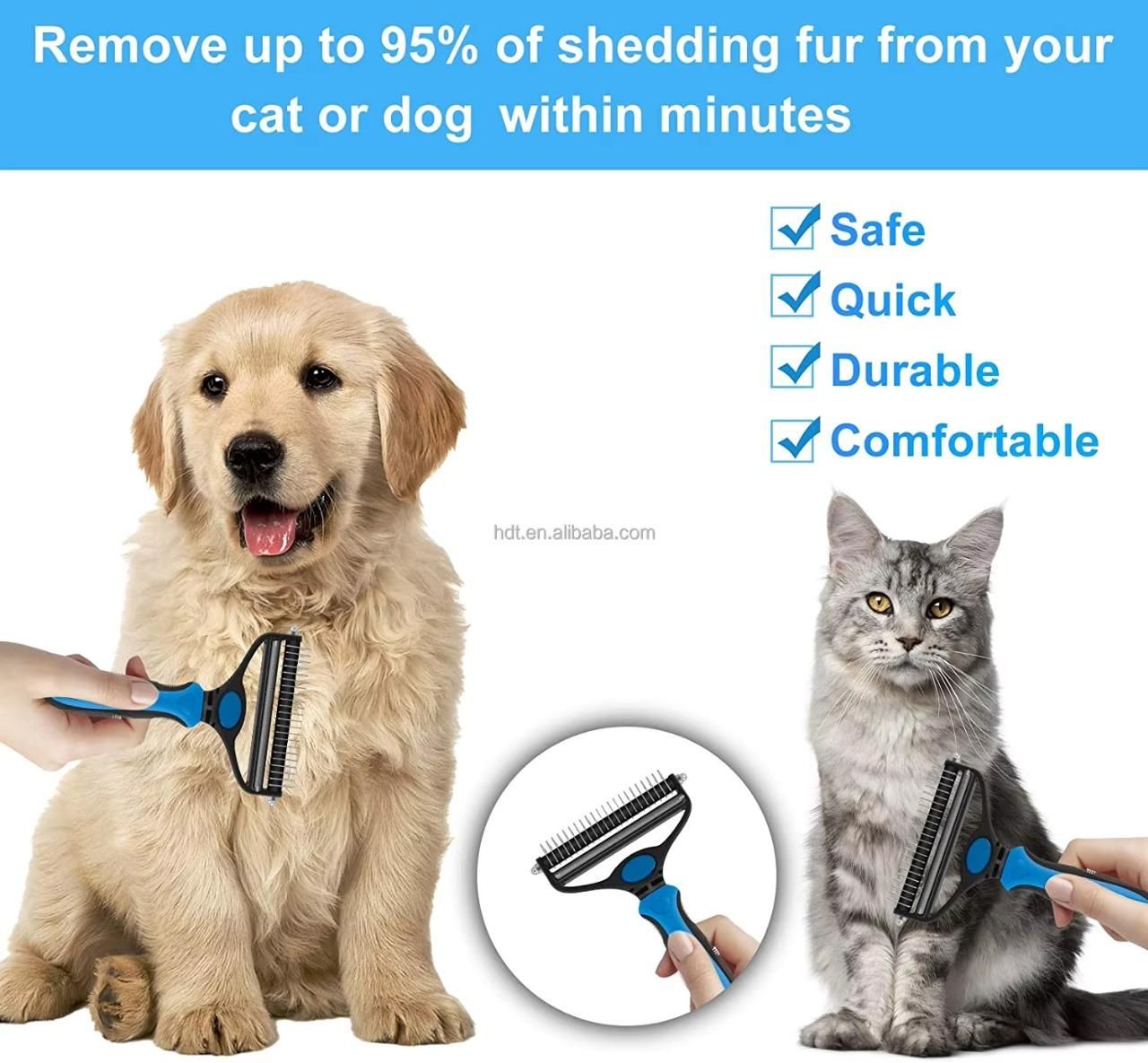 2 in 1 Deshedding Grooming Undercoat Brush